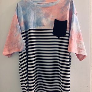 PINK / BLUE Pastel & Stripe T-Shirt